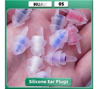 HUAK -05 Bouchons d'oreille en silicone Concert haute fidélité pour suppression du bruit Musiciens réutilisables Moto Travail de sommeil, étude, natation 10pairs Purple-05