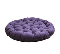 HUALEMEI Japonais-Style Linge De Coton Coussin De Siège,Couleur Solide Épaissir Coussin De Plancher Tatami,Confort Chaise Coussins Coussin De Méditation-Violet 40x40cm(16x16inch)