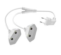 HuaLiSi Câble D'extension Euro 2 en 1 Rallonge Câble Euro Électrique Type C 2.5A 250V pour Appareils Ménagers, Téléviseurs, Ordinateurs Etc (Blanc, 0.45 m)