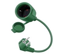 HuaLiSiJi Cable D'extension Schuko Coudé 16A 250V Mini Rallonge Electrique Rallonge électrique Courte Schuko 2 AC Prise IP44 pour Utilisation Extérieure ou Intérieure (Vert, 1m)