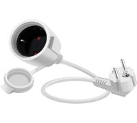 HuaLiSiJi Cable D'extension Schuko Coudé 16A 250V Mini Rallonge Electrique Rallonge électrique Courte Schuko 2 AC Prise IP44 pour Utilisation Extérieure ou Intérieure (Blanc, 2m)
