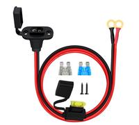 HuaLiSiJi Port de Paroi Latérale pour Prise de Courant SAE 12AWG Connecteur SAE à Borne en O Anneau avec Fusible 12V 24V Connecteur Batterie SAE pour Installation Solaire, Véhicule (0.6m)