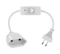 HuaLiSiJi Rallonge Euro Cable avec Interrupteur 2.5A 250V Câble D'extension Euro avec Interrupteur 2x0.75 mm², pour Appareils Ménagers, Lampes de Table, Téléviseurs, Ordinateurs Etc (Blanc, 0.5 m)
