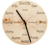 Huamet CH40-A-1605 Horloge murale en bois Zirbe Dialekt ronde