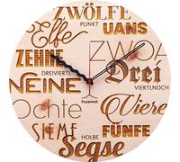 Huamet CH40-A2413 Horloge murale en bois Textuhr Zirbe Ø 30 cm