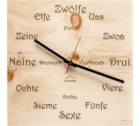 Huamet CH41-A-1605 Horloge murale en bois Zirbe Dialekt Eckig