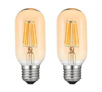 HUAMu 2PAC T45 6W LED Ampoule de Filament Forme classique sphérique,220V E27 Culot, Blanc Chaud 2700K, Angle de Faisceau 360°, Equivalent à 50 Watt
