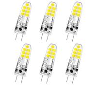 HUAMu 6 Pack Ampoule LED G4 3W Économie d'énergie Équivalent 25W Lampe Halogène/Incandescente Ampoules Maïs 360°Angle de faisceau AC/DC 12V 250LM Blanc Froid 6000K