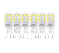 HUAMu Ampoule G9 3W, Equivalent 30W Halogène Lampe, Blanc Froid 6000K, 2835 SMD G9 LED Lampes, 300 lumens, Économie d'énergie, sans scintillement, AC 220-240V, Non-Dimmable, Pack de 6