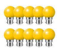 HUAMu Ampoules baïonnette B22 - ampoule LED Feston 2W (équivalent 20W), ampoule écoénergétique colorée jaune, Pour petites ampoules de Noël BC Cap, Paquet de 10