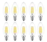 HUAMu E14 LED Candle Bulb Dimmable 6w 60W Equivalent Cool White 6500K SES(Small Edison Screw) LED Chandelier Bulbs C35 Vintage Filament Energy Saving Candelabra Light Bulb 10 Packs
