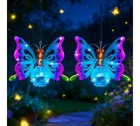 HuaMuDM 2 Pièces Papillon Décoratif Lampe Solaire,Étanche,Jardin,Terrasse | Lampe Solaire Exterieur Jardin Décoration,Décoration de Jardin en Forme de Papillon