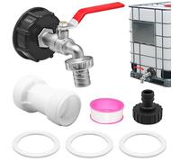 HuaMuDM Adaptateur Cuve 1000L Robinet,s60x6 IBC cuve IBC tuyau,Adaptateur Réservoir en Alliage d'aluminium,Ensemble Couvercle de 3/4 pouce Adaptateur Réservoir ibc