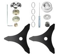 huanghqWanJia Lot de 2 lames de débroussailleuse de 25,4 cm x 3 dents avec 2 kits d'adaptateurs différents avec adaptateur de rondelle de 20 mm pour tondeuse à gazon