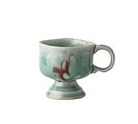 Huangj-0527 Tasse à thé Lot de 1 Tasse à café Pied Haut émaillée craquelée, d'une capacité 230 ML, en céramique dégradée, for cafés