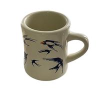 Huangj-0527 Tasse à thé Tasse en céramique avec Anse, Motif vol d'oiseaux, idéale for la Maison, Le Bureau, café ou Les Boissons Chaudes