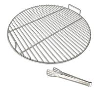 huanniu -Grilles de barbecue Ronde-en Acier Inoxydable 304 avec Pince à Barbecue, 44,5 cm de diamètre, Convient barbecue boule Weber 18" charbon de bois, Grid Accessoire barbecue portable ronde
