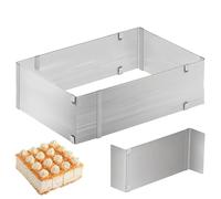 HUANR Cadre de cuisson rectangulaire réglable de 8 cm avec séparateurs - Cadre de cuisson rectangulaire réglable - Convient pour la cuisson de gâteaux et de pizzas ainsi que pour la décoration de fête