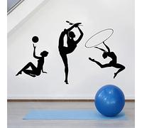 HUANYIN Gymnaste silhouette mur appliqué sports filles club sportif gymnastique rythmique décoration intérieure vinyle fenêtre sticker mural, 42x72cm