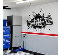 HUANYIN Service d’Entretien Machines Pièces de Voiture Autocollant Mural Moderne Pièces d’Auto Piston Mécanique Garage Mur Decal Personnes Décoration de la Maison, 42x45cm