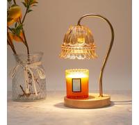 Huasean Lampe Chauffe-Bougie avec Variateur | Chauffe-Bougie Électrique Réglable | Fondoir À Bougies avec 2 Ampoules | Lampe Chauffe-Bougie À Champagne Ou Bougie en Pot, Bougie Parfumée sans Flamme