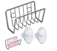 Huasean Panier D'évier avec Ventouses Solides, Porte-éponge en Acier Inoxydable, Organiseur D'Cuisine Antirouille pour Évier Salle Bain Ou Évier Cuisine, Accessoires Cuisine Muraux