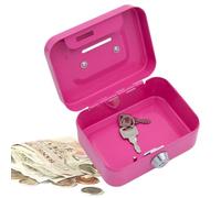 Huasean Tirelire avec Clé Tirelire en Métal, Coffre-Fort en Étain, Petite Caisse Verrouillable, Boîte De Dépôt d'argent avec Serrure pour Petite Caisse, Pièces De Monnaie, Billets, Petite Caisse