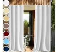 HUAXIQUE Rideau Pergola Extérieur Blanc Anti UV Etanche Taille personnalisée Isolant Résistants Lumière Bloquer Rideau Occultant Exterieur pour Pergola Terrasse Jardin Pavillon Piscine 330x190cm