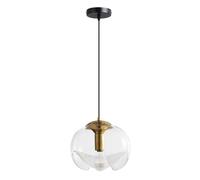 HUAYUSEDF Lampe à suspension de plafond encastrée, style minimaliste français, lustre en verre transparent base E26, luminaires décoration balcon salon d'îlot cuisine