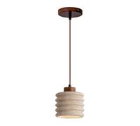 HUAYUSEDF Lampe à suspension de style, lampe suspendue en travertin jaune naturel, lustre hauteur réglable tête unique, luminaires décoration chambre coucher salon restaurant