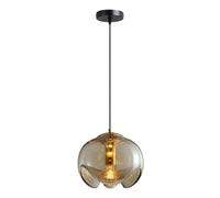 HUAYUSEDF Lampe à suspension en verre ambré, lampe suspendue de style industriel moderne, lustre encastré source lumière E26, luminaires décoration chambre coucher d'îlot cuisine restaurant