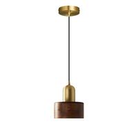 HUAYUSEDF Lampe à suspension encastrée source de lumière E26, en bois style industriel nordique, lustre plafond tête unique, luminaires décoration chambre coucher balcon salon