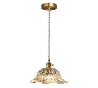 HUAYUSEDF Lampe suspendue à tête unique, lampe en verre transparent forme de fleur créative, lustre style industriel nordique, luminaires décoration balcon salon restaurant