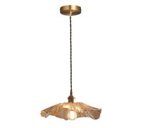 HUAYUSEDF Lampe suspendue de plafond encastrée, suspension style industriel nordique, lustre en verre créatif forme feuille lotus, luminaires décoration restaurant balcon salon