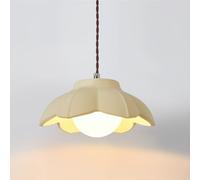HUAYUSEDF Luminaires suspendus de style crème Luminaire suspendu en résine cuisine forme fleur sur l'île salle à manger Lustre moderne Base E26 Lampe suspendue réglable hauteur