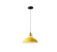 HUAYUSEDF Lustres Suspension Industrielle Rétro, Lampe Suspendue de Cuisine Vintage, Blanc/Jaune