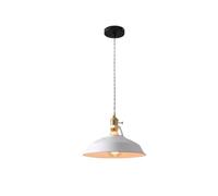 HUAYUSEDF Lustres Suspension Industrielle Rétro, Lampe Suspendue de Cuisine Vintage, Blanc/Jaune
