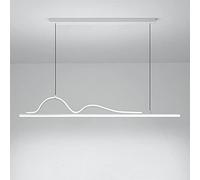 HUAYUSEDF Suspension linéaire réglable ultra fine - Lampe suspendue en métal for îlot de cuisine et salle à manger (blanc, 120 cm)