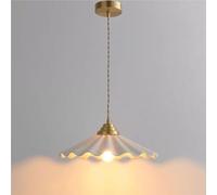 HUAYUSEDF Vintage blanc porcelaine plissée en céramique suspension lustre suspendu éclairage plafonnier for couloir cuisine île salle à manger