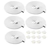 HUAZIZ 2m Câble d'extension Bande LED RGB Rallonge de Ruban LED Extension Cable 4 Broches Extenseur Câble Stripe LED Connector, Connecteur pour SMD 5050 3528 2835 RGB LED Strip, Blanc (5 pièces)