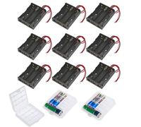 HUAZIZ 9PCS 3 x 1,5V AA Support de Batterie, Support Piles AA, 3AA Battery Holder Box Case + 3Pcs AA Boîte à Piles en Plastique, Batterie Stockage Boite Coffre Support (Transparent)