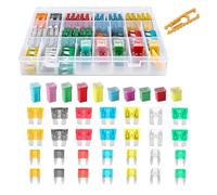 HUAZIZ Coffret de 250 fusibles automobiles, comprenant 120 mini-fusibles à lames120 standard et 10 boîtes de fusibles assorties de forme rectangulaire pour voitures, camping-cars et camions