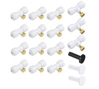 HUAZIZ Système D'irrigation Système de Brumisateur Extérieur Kit, 15 pièces Buse de Pulvérisation en Laiton pour Jardin, Atomiseur Buse pour Jardin Terrasse Patio Bricolage, Blanc