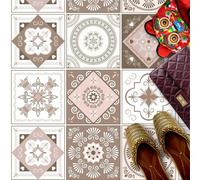 HUBDECO - Autocollants de carrelage - Cuisine, salle de bains Décoration - Carreaux adhésifs - Carreaux de sol - Film adhésif cuisine - Tapis de protection de sol - Carreaux autocollants - 9 pièces - 