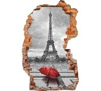 HUBDECO Papier peint cuisine autocollant - Papier peint photo autocollant avec effet de trou 3D - sans reflet de lumière - sur carrelage, plexi, meubles, armoires, miroirs - 80x125 cm Paris 5