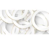HUBDECO Sous-main de bureau protège votre bureau des rayures et des dommages, durable, résistant à la chaleur, facile d'entretien, imperméable, 120 x 60 cm, anneaux blancs