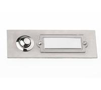 HUBER 12506 Sonnette encastrée en acier inoxydable, rectangulaire, avec étiquette pour le nom