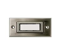 HUBER Bouton de sonnette 1 voie en métal véritable - Bouton de sonnette avec plaque nominative - Sonnette de porte d'entrée - Montage en saillie - Interrupteur de sonnette
