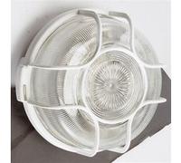 Hublot E27 + grille, sans ampoule, rond, blanc