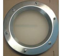 Hublot pour portes intérieures 350 mm, verre mat de sécurité | acier inoxydable, style bord de mer, epaisseur de la porte : 40mm, écrous à chapeau, portholes.bullaugen